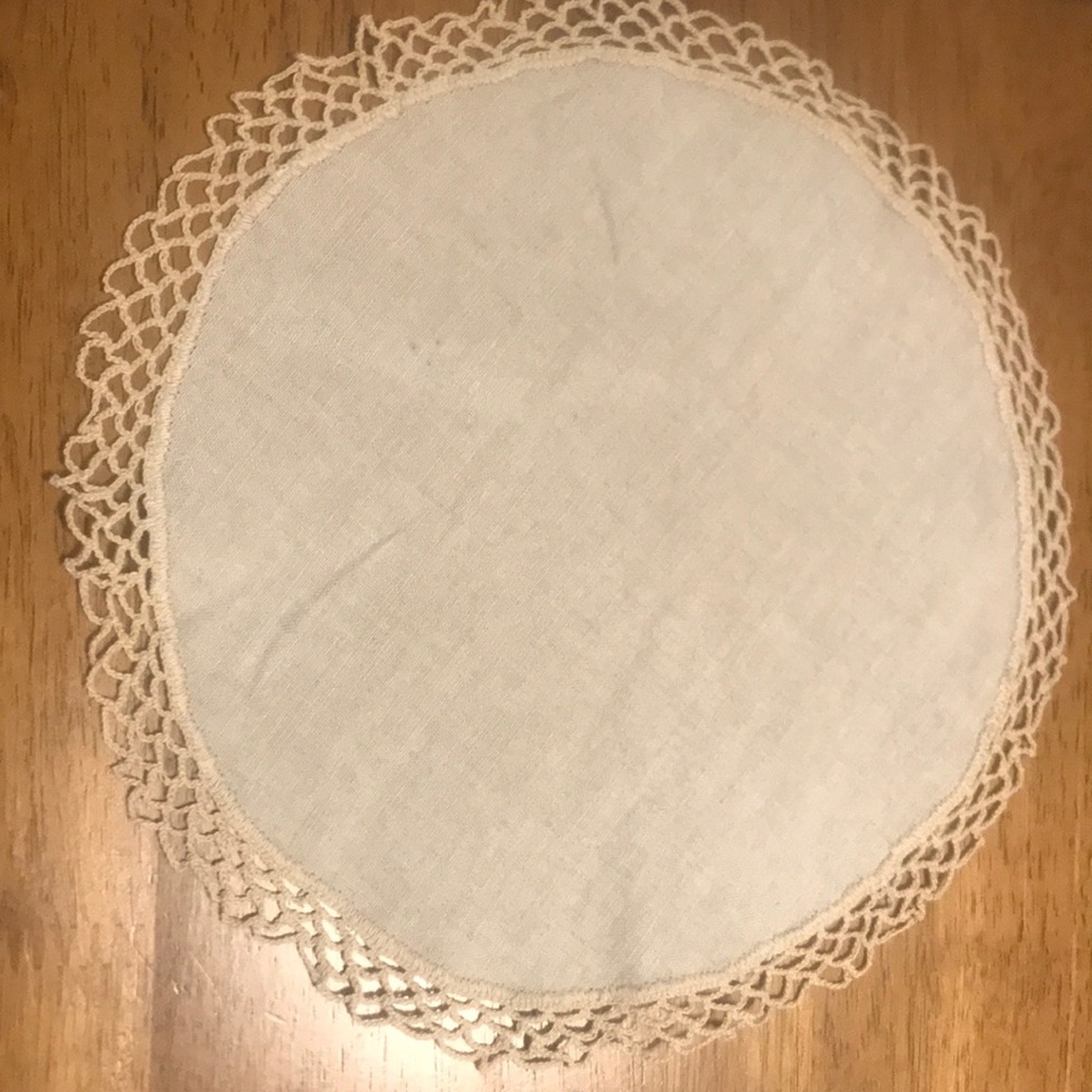 Vintage  hand made. 1950s lace n cotton crotched set. 6 piece  perfectly made n